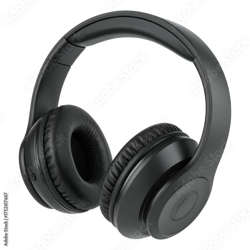 Wallpaper Mural A pair of black over-ear headphones sits isolated against a dark backdrop. Torontodigital.ca