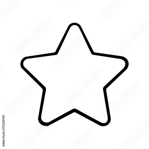 Five-point rating or favorite star with a thick outline.