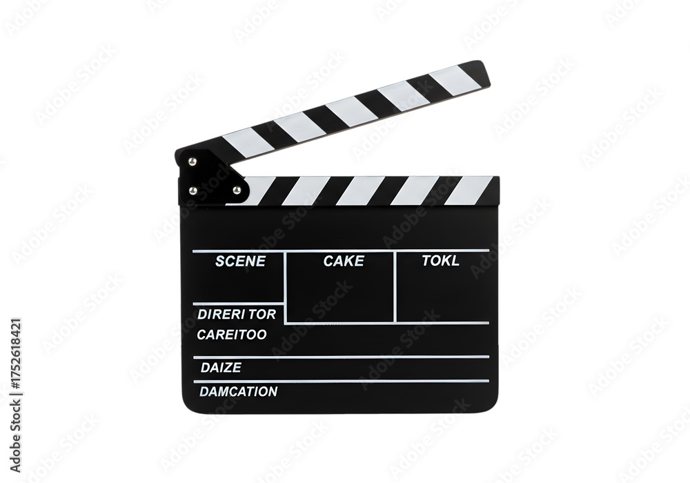 Fototapeta premium Clapperboard for Film Production on transparent background