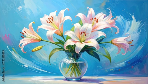 Bouquet of flowers in a vase illustration