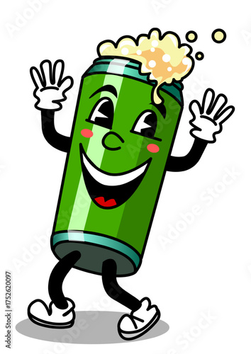 Illustration of a happy can