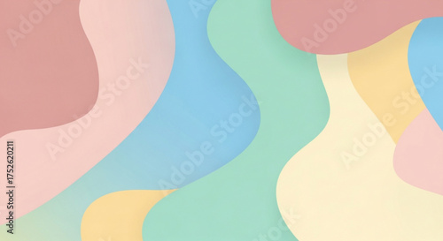 Pastel abstract background with flowing shapes, creating a soft and calming design, perfect for gentle and soothing visuals