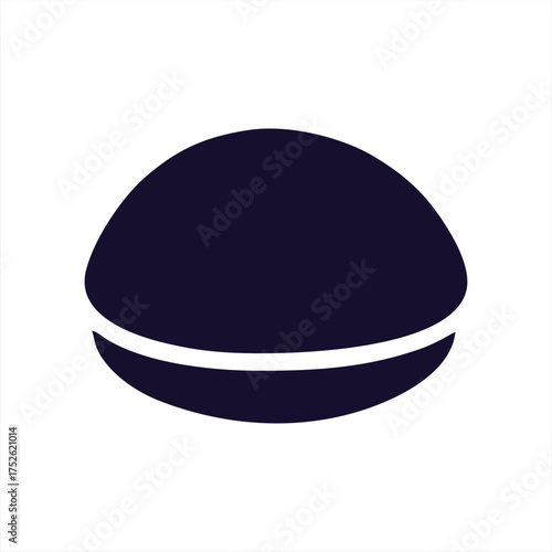 Dark Seashell Silhouette Isolated White Background