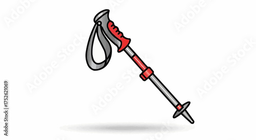 Trekking Pole Illustration Essential Hiking Equipment for Outdoor Adventures