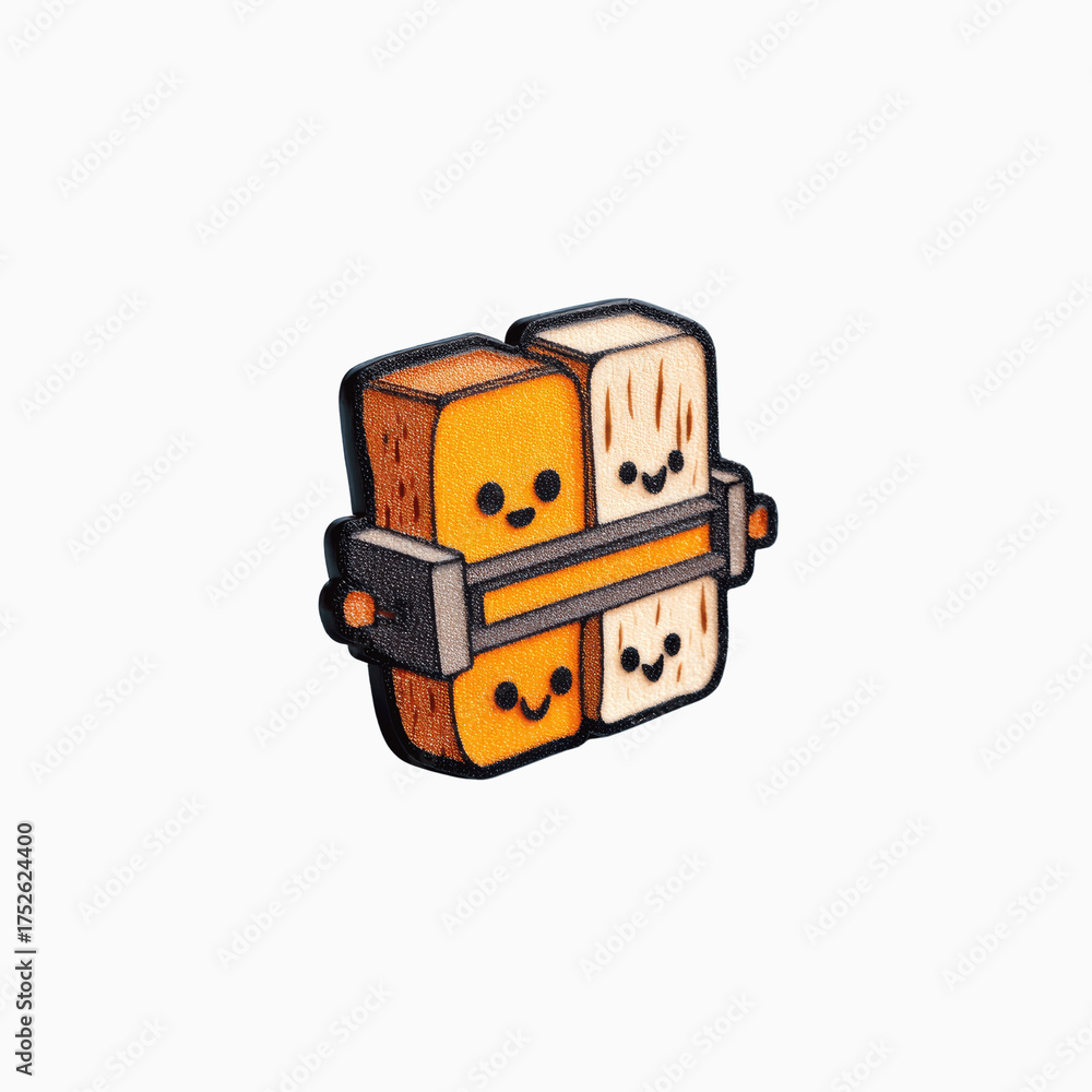 Fototapeta premium Adorable Toast Characters Smiling Together
