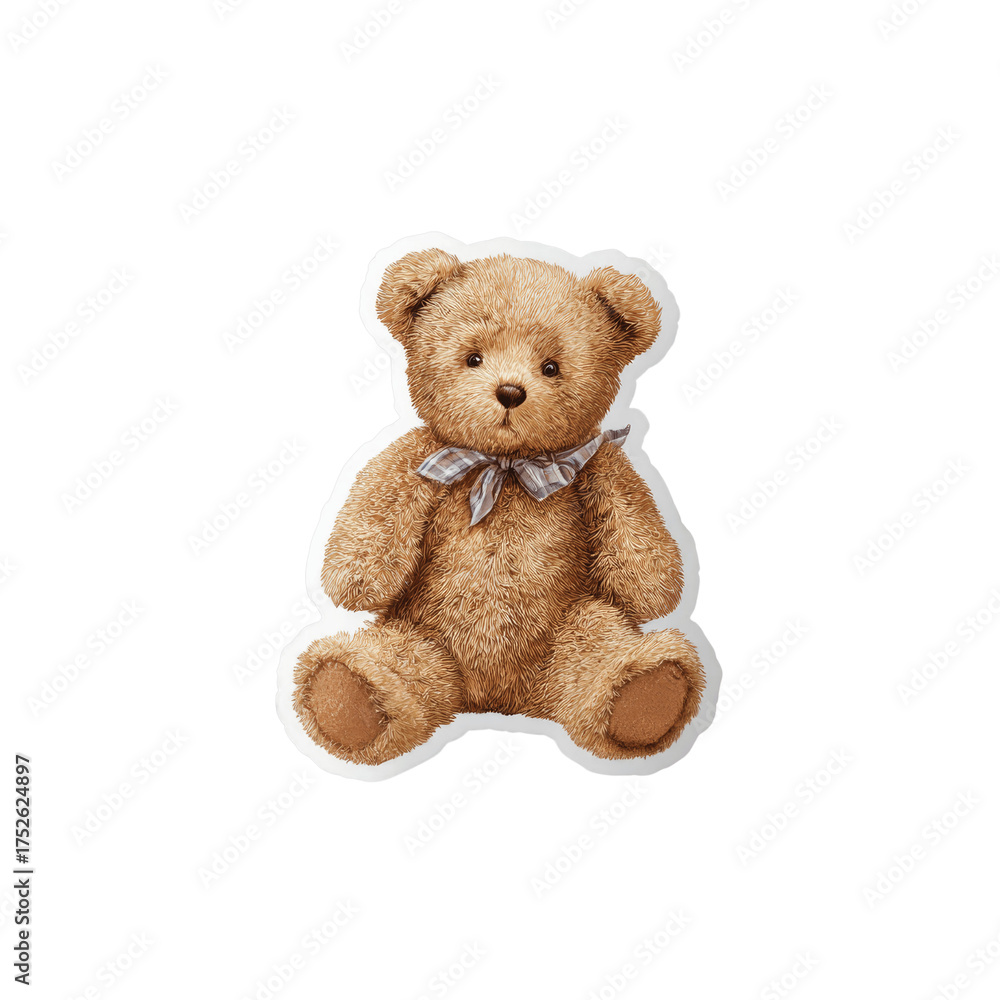 Fototapeta premium Charming Brown Teddy Bear Sticker