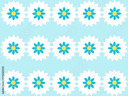 Blue daisy floral seamless pattern on a pastel background, perfect for spring fabrics or backgrounds
