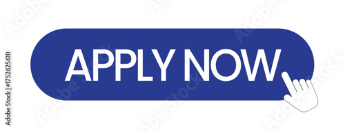 Blue Apply Now Button Vector – Professional Call-to-Action Design with Cursor Icon for Corporate and Educational Use