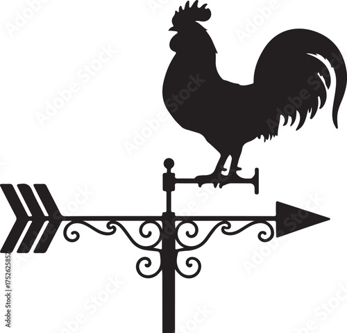 Silhouette of a Rooster Weather Vane