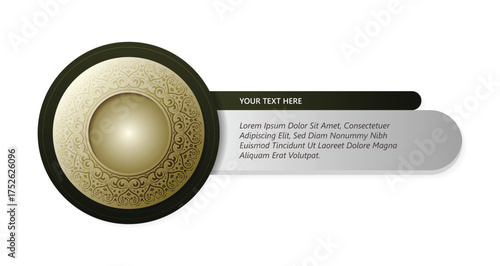 Elegant Ornamental Circle Frame with Text Area Graphic Presentation Template