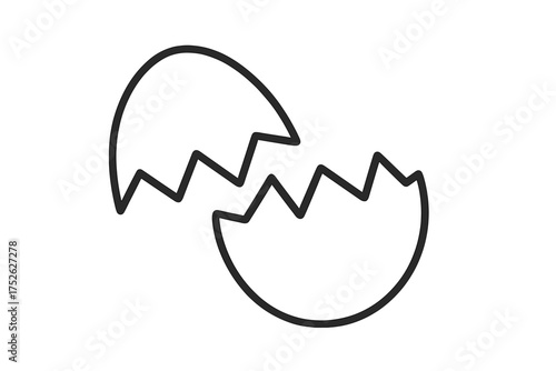 Fish skeleton icon. Dead fish bone. Sea food leftover, garbage, trash symbol. Ocean pollution, ecology concept. Simple cartoon flat vector illustration isolated on white.