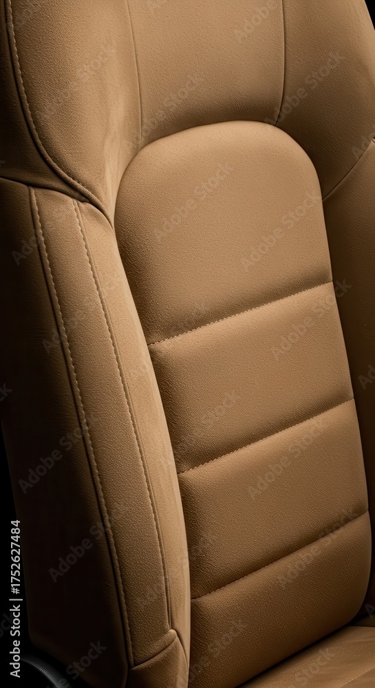 Obraz premium Detailed view of a comfortable, stitched leather automotive seat.