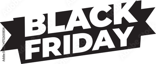 Black friday text in yellow and white on a black banner against a light yellow circular background