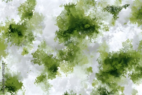 Watercolor Moss and Lichen Texture Pattern Nature Inspired Botanical Illustration Art Design Background