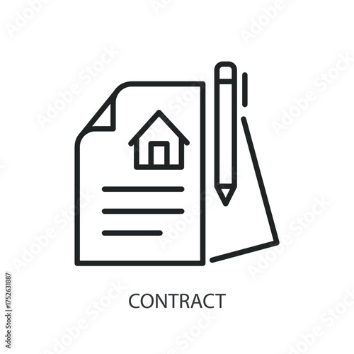 Contract thin line vector icons.