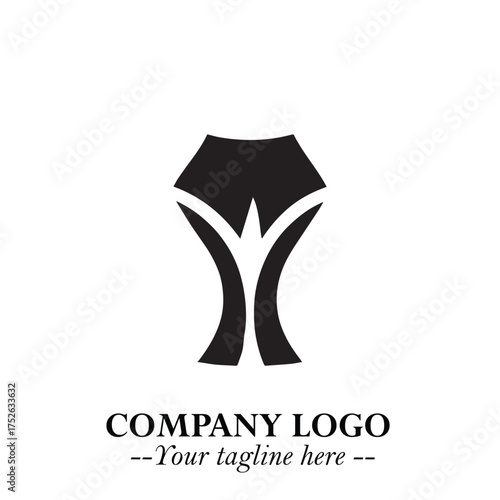 Woman Short Pants Logo Symbol in Black on the White Background Minimalist Fashion Illustration