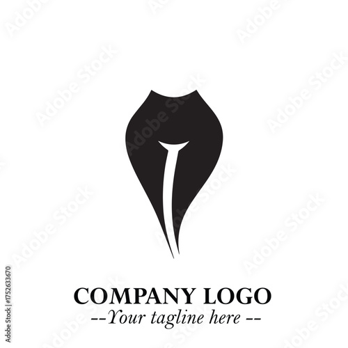 Woman Short Pants Logo Symbol in Black on the White Background Minimalist Fashion Illustration
