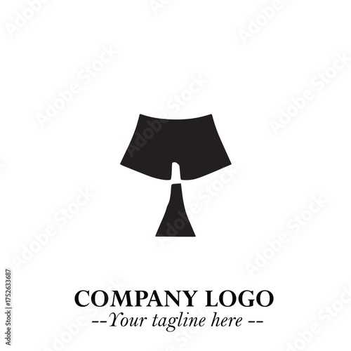 Woman Short Pants Logo Symbol in Black on the White Background Minimalist Fashion Illustration