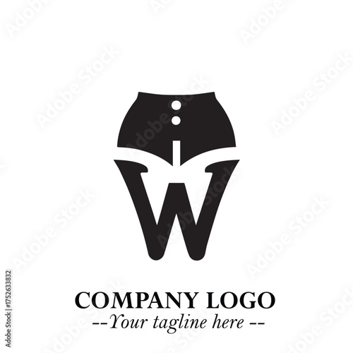 Woman Short Pants Logo Symbol in Black on the White Background Minimalist Fashion Illustration