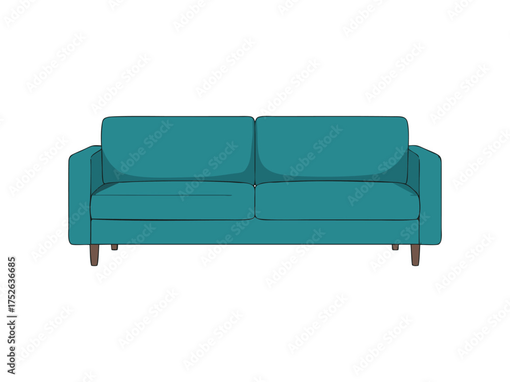 Obraz premium blue sofa isolated on white background 
