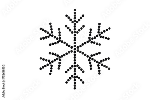Snowflake halftone dot icon, round halftone elements, vector winter snowflake symbol, transparent background, flat abstract frost decoration, winter holiday design