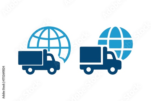 Global logistics transportation delivery concept illustration for business solution design