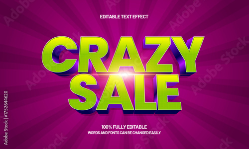 crazy sale editable text effect