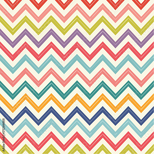 Colorful zigzag pattern design for decorative backgrounds and graphic elements