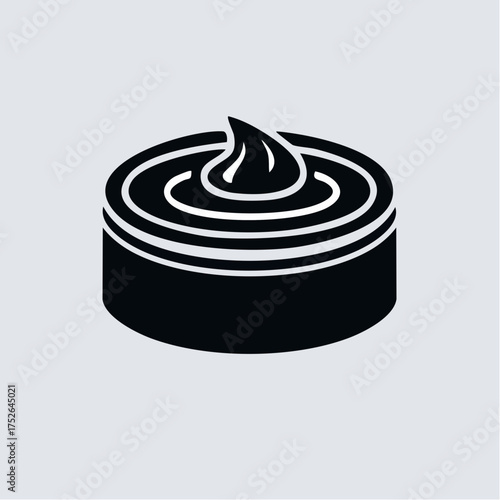Cosmetic cream jar icon illustration isolated on a neutral background