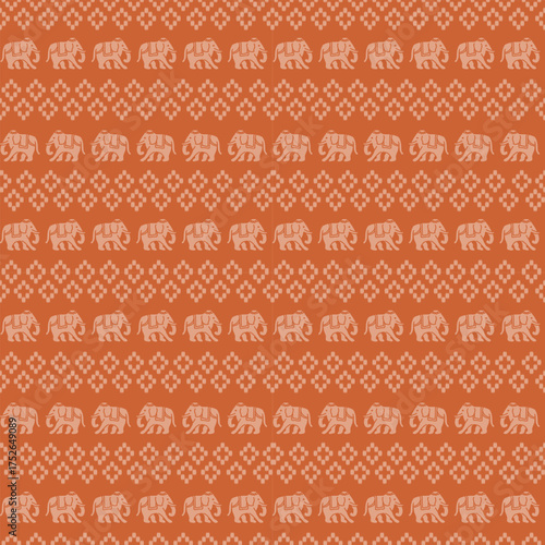 popular elephant pattern in asian style this elephant graphic is fashionable in thailand india and south east asia and this elephant and baby elephant can be for textile industry and any package 