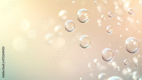 Transparent Bubbles with Soft Gradient Background: Dreamy Fresh Design Element for UI Interfaces, Posters and Decorative Art