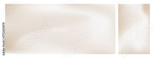 Pearly cream minimalistic vector background. Soft sandy gradient with abstract waves for luxurious neutral designs.