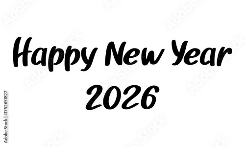 Happy New Year black text, perfect for holiday greetings and celebrations.