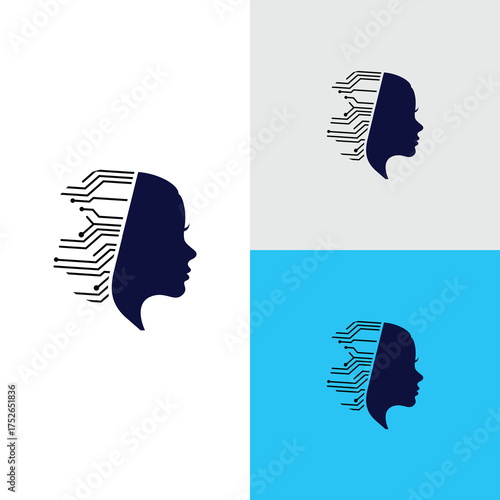 human brain technology abstract design