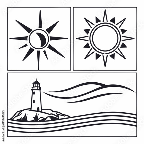 set of nautical icons