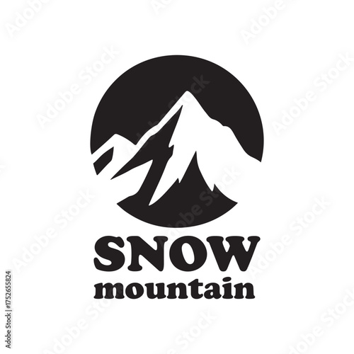 snow mountain silhouette logo vector