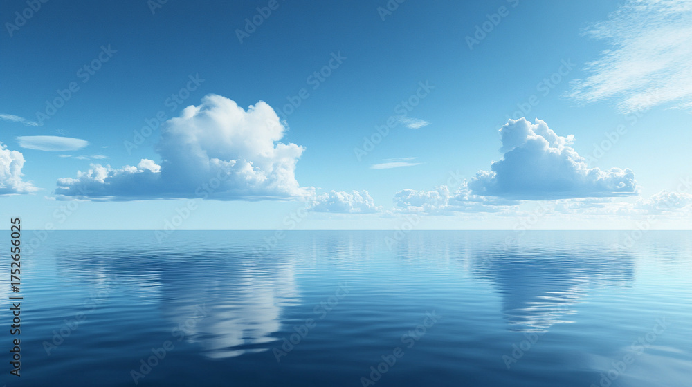 Obraz premium Calm minimal blue background symbolizing tranquility, clarity, and trust — ideal for wellness, meditation, and corporate branding with a serene, spacious, and professional aesthetic.