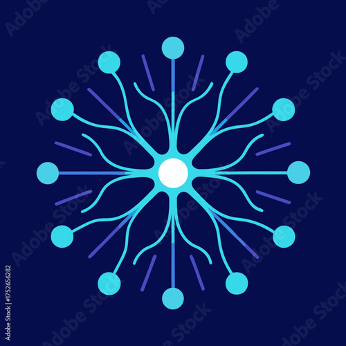Abstract vector illustration of interconnected neural networks