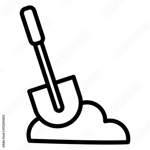Shovel Vector Line Icon Design