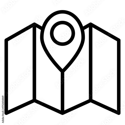 Map Vector Line Icon Design