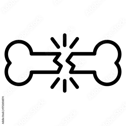 Bone Fragment Vector Line Icon Design