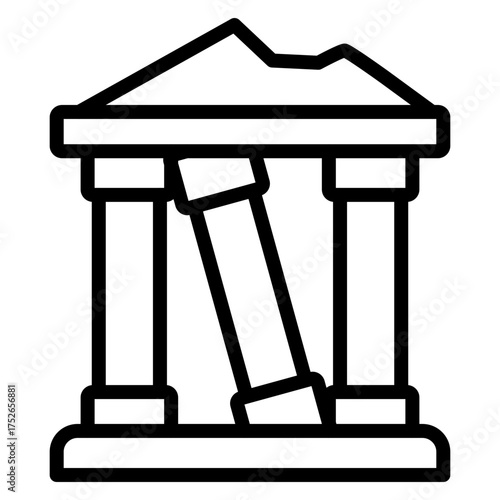 Ancient Ruins Vector Line Icon Design