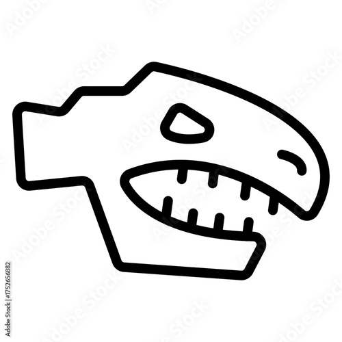 Dinosaur Skull Vector Line Icon Design