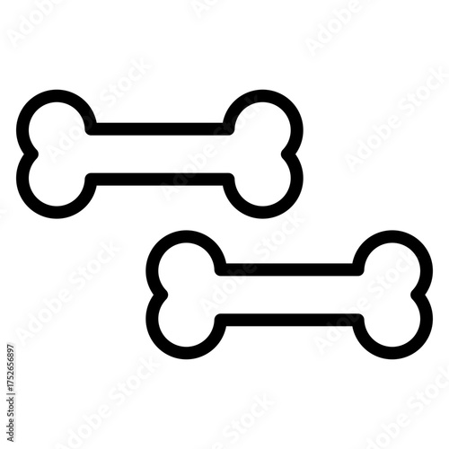 Fossil Bone Vector Line Icon Design