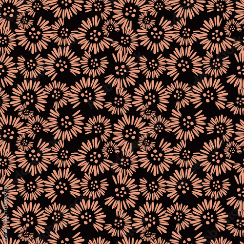 abstract a solid multicolor small and big flower mixed vector pattern arrangement with medium color, all over vector design with white background illustration digital