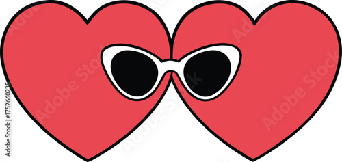 heart shaped sunglasses  valentine s day vector il.eps
