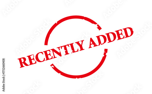 RECENTLY ADDED - RECENTLY ADDED text written on Red Rubber Stamp 
