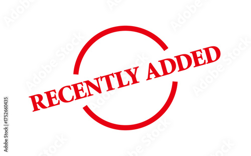 RECENTLY ADDED - RECENTLY ADDED text written on Red Rubber Stamp 
