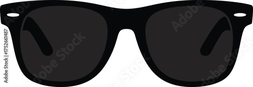 Foto Classic black wayfarer sunglasses vector, stylish fashion accessory with dark le