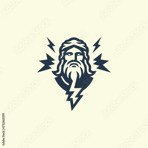 Zeus God Lightning Logo